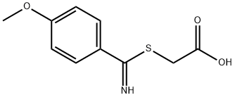 2-[(α-イミノ-p-メトキシベンジル)チオ]酢酸 化学構造式