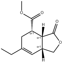 4-Isobenzofurancarboxylicacid,6-ethyl-1,3,3a,4,5,7a-hexahydro-3-oxo-,methylester,(3aR,4S,7aR)-rel-(9CI) 结构式