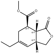 4-Isobenzofurancarboxylicacid,6-ethyl-1,3,3a,4,5,7a-hexahydro-3-oxo-,methylester,(3aR,4R,7aR)-rel-(9CI) Struktur
