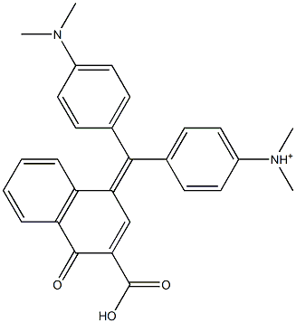N-[4-[(3-カルボキシラト-4-ヒドロキシ-1-ナフタレニル)[4-(ジメチルアミノ)フェニル]メチレン]-2,5-シクロヘキサジエン-1-イリデン]-N-メチルメタンアミニウム 化学構造式