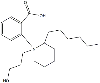 3-(2-ヘキシルピペリジノ)プロピル=ベンゾアート 化学構造式