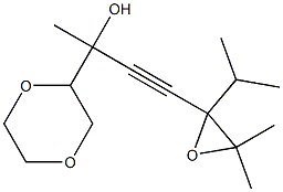 α-[(3,3-Dimethyl-2-isopropyloxiranyl)ethynyl]-α-methyl-1,4-dioxane-2-methanol Struktur