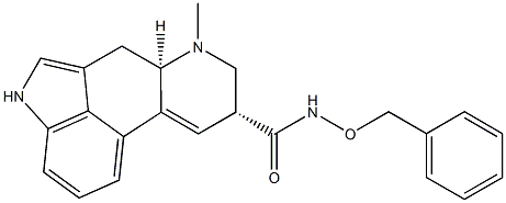 N-ベンジルオキシ-9,10-ジデヒドロ-6-メチルエルゴリン-8β-カルボアミド 化学構造式
