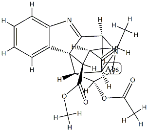 (5S)-5-(アセチルオキシ)-4,5-エポキシ-6α,21α-シクロ-4,5-セコアクアンミラン-17-酸メチル 化学構造式