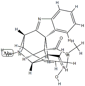 4-Hydroxy-5-(hydroxyimino)-6α,21α-cyclo-4,5-secoakuammilan-17-oic acid methyl ester Struktur