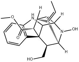 (2ξ)-1,2-Dihydro-4,5-dihydroxy-6α,21α-cyclo-4,5-secoakuammilan-17-oic acid methyl ester Struktur