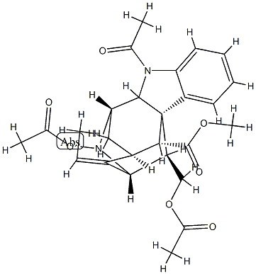 (2ξ)-1-Acetyl-4,5-bis(acetyloxy)-1,2-dihydro-6α,21α-cyclo-4,5-secoakuammilan-17-oic acid methyl ester Struktur