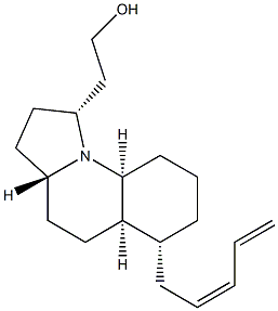 (1R,3aα,5aβ,6β,9aβ)-ドデカヒドロ-6-[(Z)-2,4-ペンタジエニル]ピロロ[1,2-a]キノリン-1β-エタノール 化学構造式