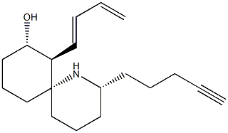 (2R,6R,7α,8β)-7-[(Z)-1,3-ブタジエニル]-2-(4-ペンチニル)-1-アザスピロ[5.5]ウンデカン-8-オール 化学構造式