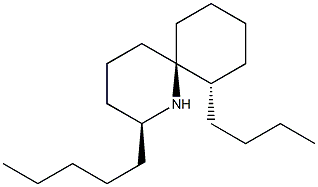 (2S,6R,7β)-7-ブチル-2-ペンチル-1-アザスピロ[5.5]ウンデカン 化学構造式