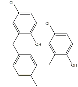 2,2'-(4,6-Dimethyl-1,3-phenylenedimethylene)bis(4-chlorophenol) Struktur
