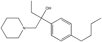 4-Butyl-α-ethyl-α-(piperidinomethyl)benzyl alcohol Structure