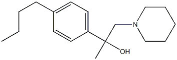 4-Butyl-α-methyl-α-(piperidinomethyl)benzyl alcohol Struktur