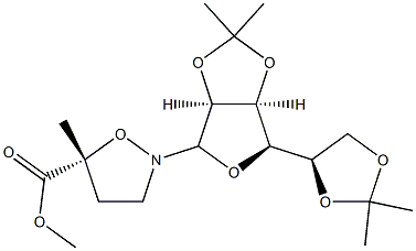 (5R)-2-(2-O,3-O:5-O,6-O-Diisopropylidene-α-D-mannofuranosyl)-5-methyl-5-isoxazolidinecarboxylic acid methyl ester Structure