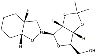 (3aR,3aα,7aα)-Octahydro-2-(2-O,3-O-isopropylidene-β-D-ribofuranosyl)-1,2-benzisoxazole Structure
