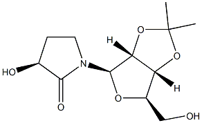 (3S)-3-Hydroxy-1-(2-O,3-O-isopropylidene-β-D-ribofuranosyl)pyrrolidin-2-one Structure