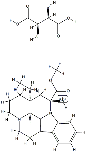methyl (3alpha,14beta,16alpha)-14,15-dihydro-14-hydroxyeburnamenine-14-carboxylate, [R-(R*,R*)]-tartrate (1:1) Struktur
