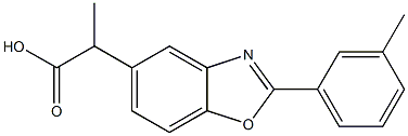 α-Methyl-2-(3-methylphenyl)-5-benzoxazoleacetic acid Struktur