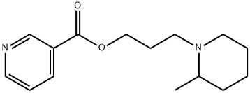 3-(2-メチルピペリジノ)プロピル=ニコチナート 化学構造式