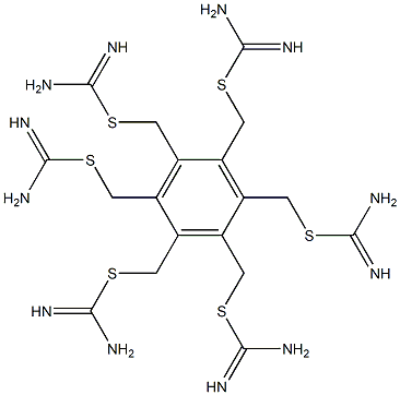 2,2',2'',2''',2'''',2'''''-[(ベンゼン-1,2,3,4,5,6-ヘキサイル)ヘキサキス(メチレン)]ヘキサキス(イソチオ尿素) 化学構造式