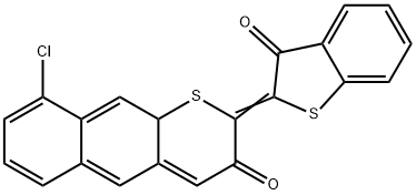 9-クロロ-2-(3-オキソベンゾ[b]チオフェン-2(3H)-イリデン)ナフト[2,3-b]チオフェン-3(2H)-オン 化学構造式