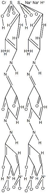 disodium hydrogen bis[4-[[2,6-dihydroxy-3-[(2-hydroxy-3,5-dinitrophenyl)azo]phenyl]azo]-3- methylbenzenesulphonato(3-)]chromate(3-)  Struktur