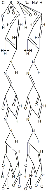 disodium hydrogen bis[4-[[2,6-dihydroxy-3-[(2-hydroxy-3,5-dinitrophenyl)azo]phenyl]azo]-3- methylbenzenesulphonato(3-)]chromate(3-) Structure