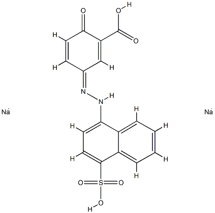 Benzoic acid,2-hydroxy-5-[2-(4-sulfo-1-naphthalenyl)diazenyl]-, sodium salt (1:2) Structure