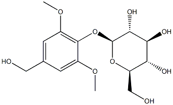 4-(羟基甲基)-2,6-二甲氧基苯基 BETA-D-吡喃葡萄糖甙,64121-98-8,结构式