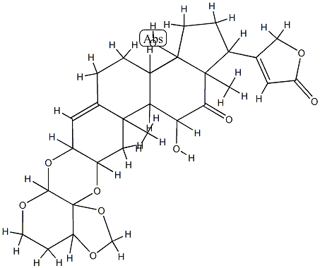 2α,3β-[[(3aR,4S,7aR)-7,7a-Dihydro-4H-1,3-dioxolo[4,5-c]pyran-3a,4(6H)-diyl]bis(oxy)]-11α,14-dihydroxy-12-oxocarda-4,20(22)-dienolide Struktur