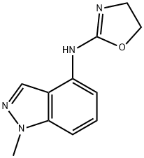 1-methyl-4-(2-oxazolin-2-ylamino)indazole 结构式