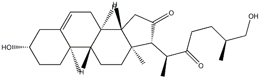 (25S)-3β,26-Dihydroxycholest-5-ene-16,22-dione Struktur