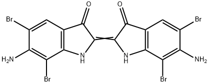 6,6'-ジアミノ-5,5',7,7'-テトラブロモ-Δ2,2'(3H,3'H)-ビ[1H-インドール]-3,3'-ジオン 化学構造式