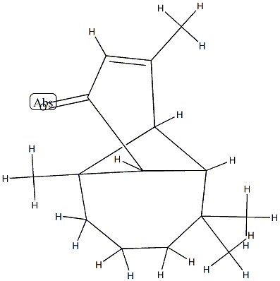 2,6,6,11-テトラメチルトリシクロ[5.4.0.02,8]ウンデカ-10-エン-9-オン 化学構造式