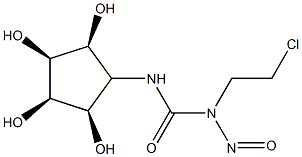 1-(2-クロロエチル)-1-ニトロソ-3-(2β,3β,4β,5β-テトラヒドロキシシクロペンタン-1α-イル)尿素 化学構造式