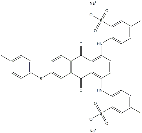 2,2'-[[9,10-Dihydro-9,10-dioxo-6-[(4-methylphenyl)thio]anthracene-1,4-diyl]diimino]bis[5-methylbenzenesulfonic acid sodium] salt Struktur