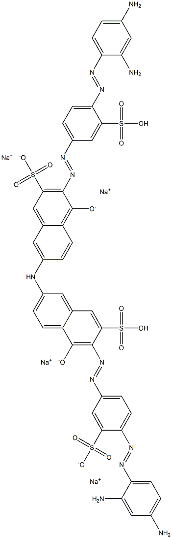 7,7'-Iminobis[3-[[4-[(2,4-diaminophenyl)azo]-3-sodiosulfophenyl]azo]-4-hydroxynaphthalene-2-sulfonic acid sodium] salt 结构式