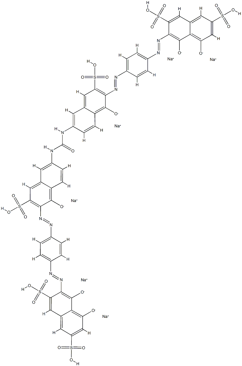 3,3'-[Ureylenebis[(1-hydroxy-3-sodiosulfonaphthalene-6,2-diyl)azo(4,1-phenylene)azo]]bis[4,5-dihydroxynaphthalene-2,7-disulfonic acid disodium] salt 结构式