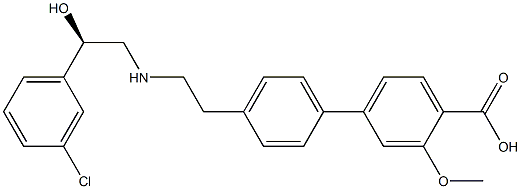 4 - [4 - [2 - [(2R)-2 - (3 - 氯苯基) -2 - 羟基乙基]氨基]乙基]苯基] -2 - 甲氧基苯甲酸苯甲酸, 643094-49-9, 结构式