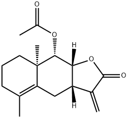 (3aS)-3aβ,4,6,7,8,8a,9,9aβ-Octahydro-9α-acetyloxy-5,8aα-dimethyl-3-methylenenaphtho[2,3-b]furan-2(3H)-one Struktur