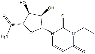 beta-D-Ribofuranuronamide, 1-deoxy-1-(3-ethyl-3,4-dihydro-2,4-dioxo-1( 2H)-pyrimidinyl)- Structure