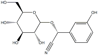 (S)-α-(β-D-Glucopyranosyloxy)-3-hydroxybenzeneacetonitrile Structure