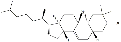 2,2-ジメチル-5α-コレスタ-7-エン-3β-オール 化学構造式