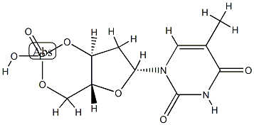 [(2R,5R)-5-(5-methyl-2,4-dioxo-pyrimidin-1-yl)-2,5-dihydrofuran-2-yl]methox Structure