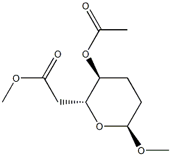 Methyl 2,3-dideoxy-α-D-erythro-hexopyranoside diacetate Structure