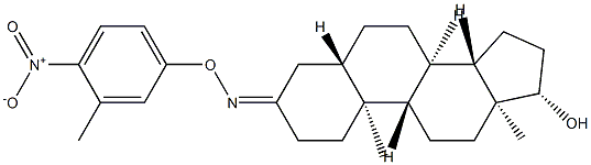 17β-Hydroxy-5α-androstan-3-one O-(4-nitro-m-tolyl)oxime Structure