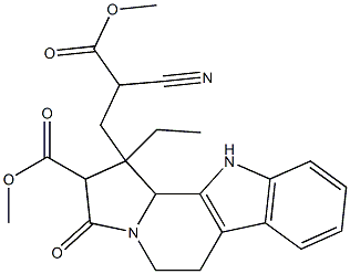 α-Cyano-1-ethyl-2,3,5,6,11,11b-hexahydro-2-methoxycarbonyl-3-oxo-1H-indolizino[8,7-b]indole-1-propanoic acid methyl ester Structure