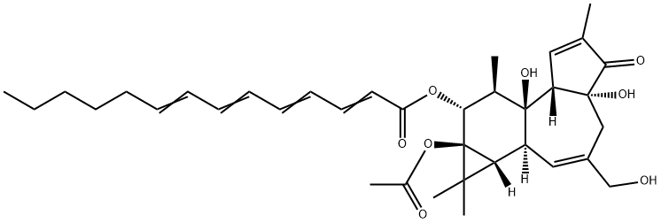 12-O-tetradeca-2,4,6,8-tetranoylphorbol-13-acetate,64604-09-7,结构式