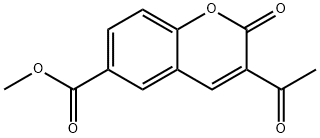 3-Acetyl-2-oxo-α-chromene-6-carboxylic acid methyl ester Structure