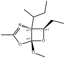 4,6-Dioxa-2-azabicyclo[3.2.0]hept-2-ene,7-ethyl-5-methoxy-3-methyl-1-(1-methylpropyl)-,(1R,5S,7R)-rel-(9CI) 结构式
